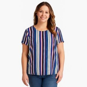 Anthropologie W5 Striped Multicolor Women's Top Size L